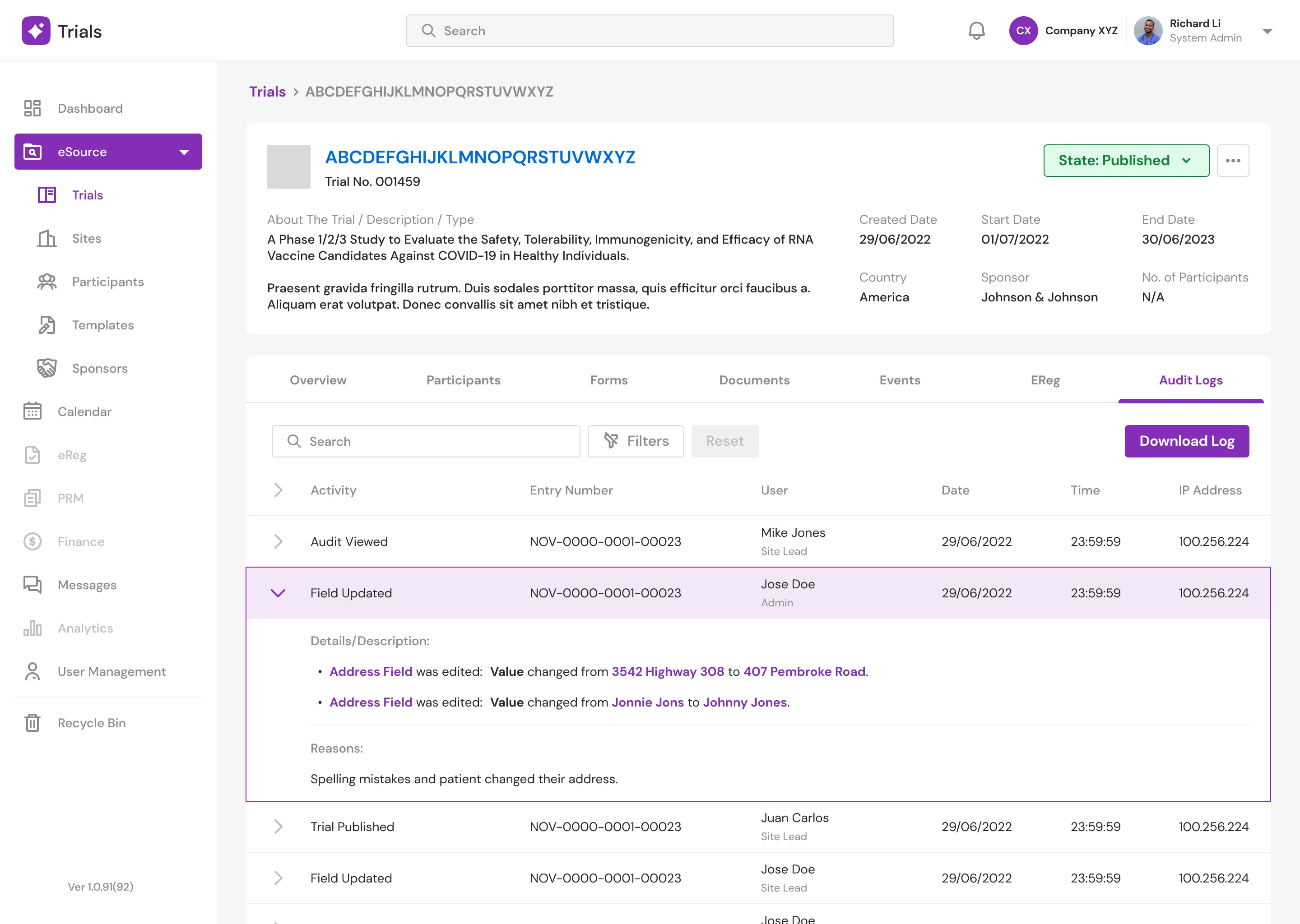 Detailed Page Audit Logs